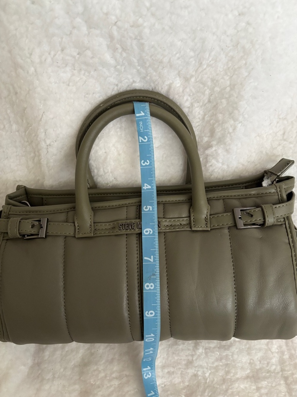 Steve Madden Olive Quilted Mini Satchel Crossbody - Picture 7 of 8